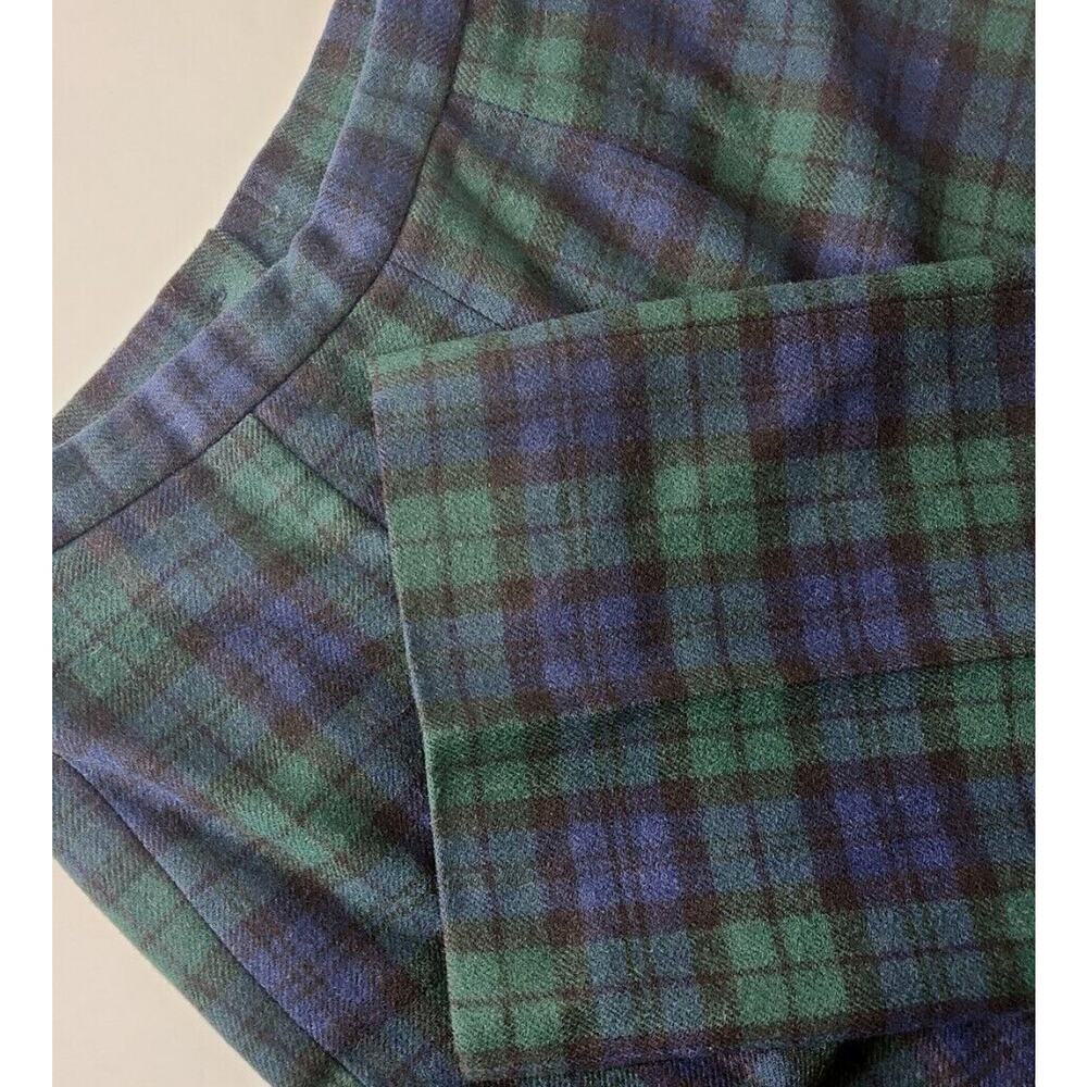 Pendleton Women 100% Wool Pants 10/12 Tartan Blue Green Plaid Lined 28x31